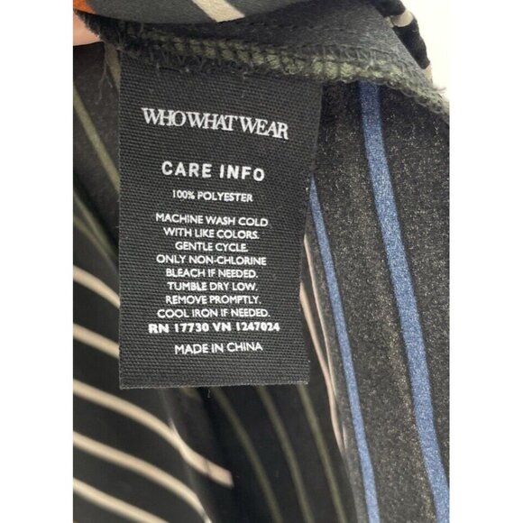 Who What Wear Striped Hi Low Chiffon Boho  Keyhole Back Blouse Sz XS Side Slits - Picture 7 of 10